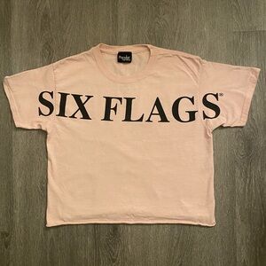 Six Flags Baby Pink Boxy T-Shirt